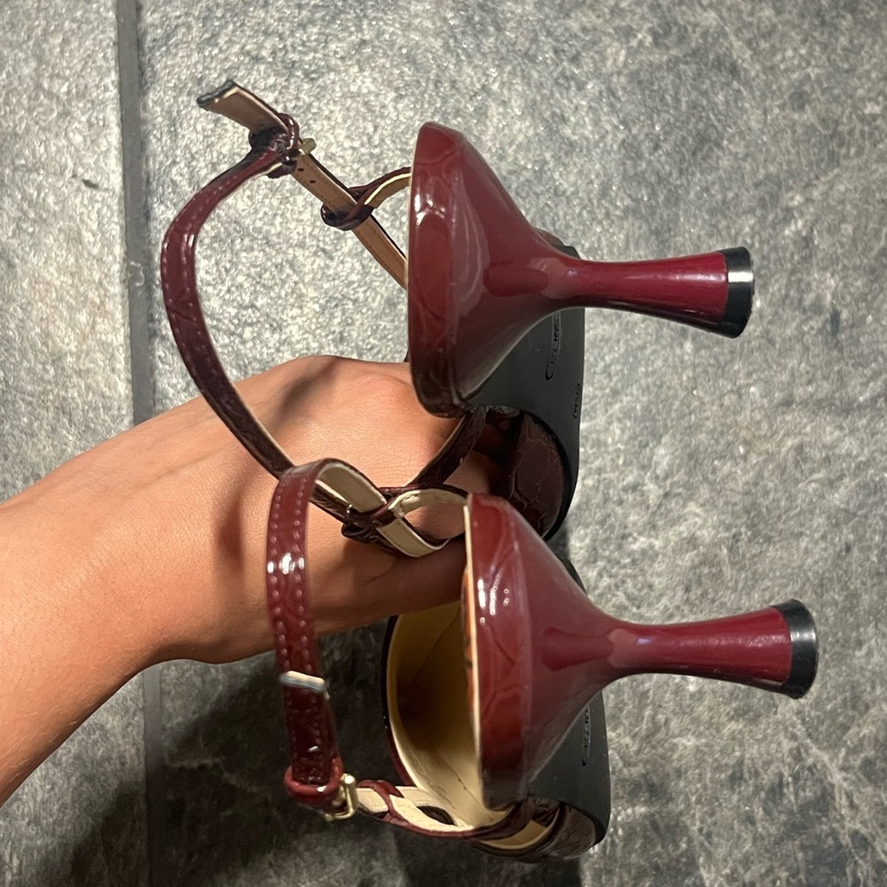 Nine West Red Croc Print Rillas Pump - Picture 7 of 9